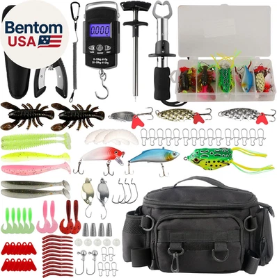 113Pcs Fishing Tool Kit, Fishing Bag, Fishing Pliers Hook Remover, Fish Lip Grip - Image 1 of 4