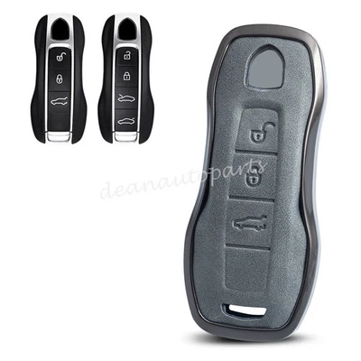 Metal Leather Car Key Case Cover For 2020+ Porsche Cayenne Coupe Panamera Taycan - Image 1 of 4