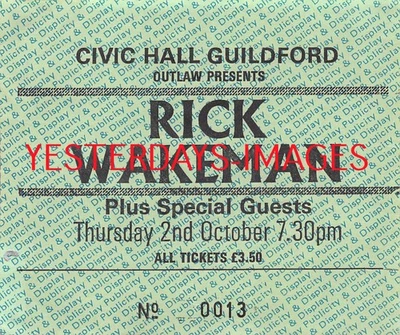 Rick Wakeman Ticket Used Stub 2nd Oct 197-? Civic Hall Guildford  - Image 1 of 3