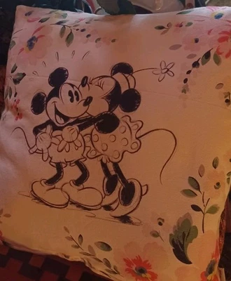 Copricuscino Cath Kidston Disney Topolino e Minnie Bouquet Nuovo - Immagine 1 di 4