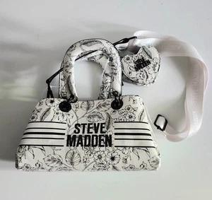 Cartera Steve Madden Viral Floral Brosa Mango Superior y Mini Monedero Corazón Nuevo - Imagen 1 de 10