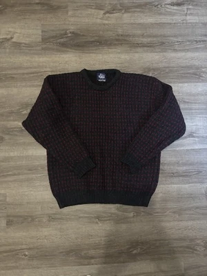 Suéter Pullover Vintage Woolrich Lana Cuello Redondo Para Hombre Grande Gris/Rojo Foto 1 de 3