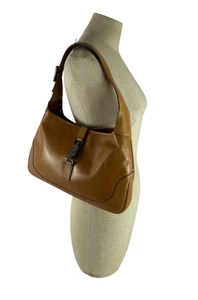 Original Vintage GUCCI Jackie O hellbraune Leder Schultertasche Handtasche Rarität - Bild 1 von 23