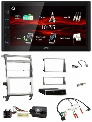 JVC USB Bluetooth Lenkrad DAB 2DIN Autoradio für Hyundai IX55 2009-2012 silber - Bild 1 von 4