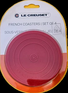 Le Creuset French Coaster set of 4 color-Cerise -NEW - Picture 1 of 2