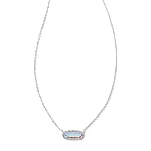 NWT Kendra Scott Eva Dichroic Glass Pendant Necklace - Silver $45 MSRP - Picture 1 of 2