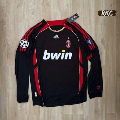 AC Milan 2007/8 Away Black Long Sleeve Retro Soccer Jersey Kaka #22 - Image 1 of 4