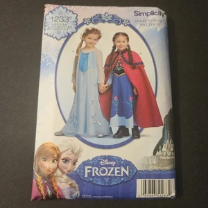 Simplicity 1233 Disney Frozen Costume Pattern Girls 3-8 Elsa Anna Sewing Dress - Picture 1 of 3