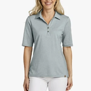 NUEVO Polo Travis Mathew Para Mujer Sunsetters Performance Gris Pequeño Atletismo Top - Imagen 1 de 8