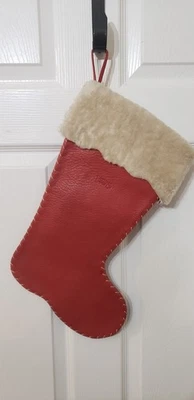 马鞍背皮革红色圣诞袜 — 第 1/4 张图片