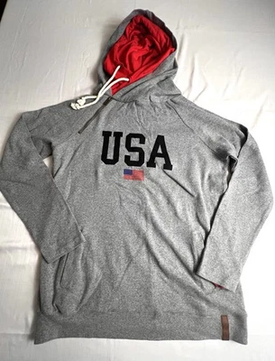 Толстовка с капюшоном женская Ampersand Avenue большая серая США Americana с длинным рукавом - Изображение 1 из 4