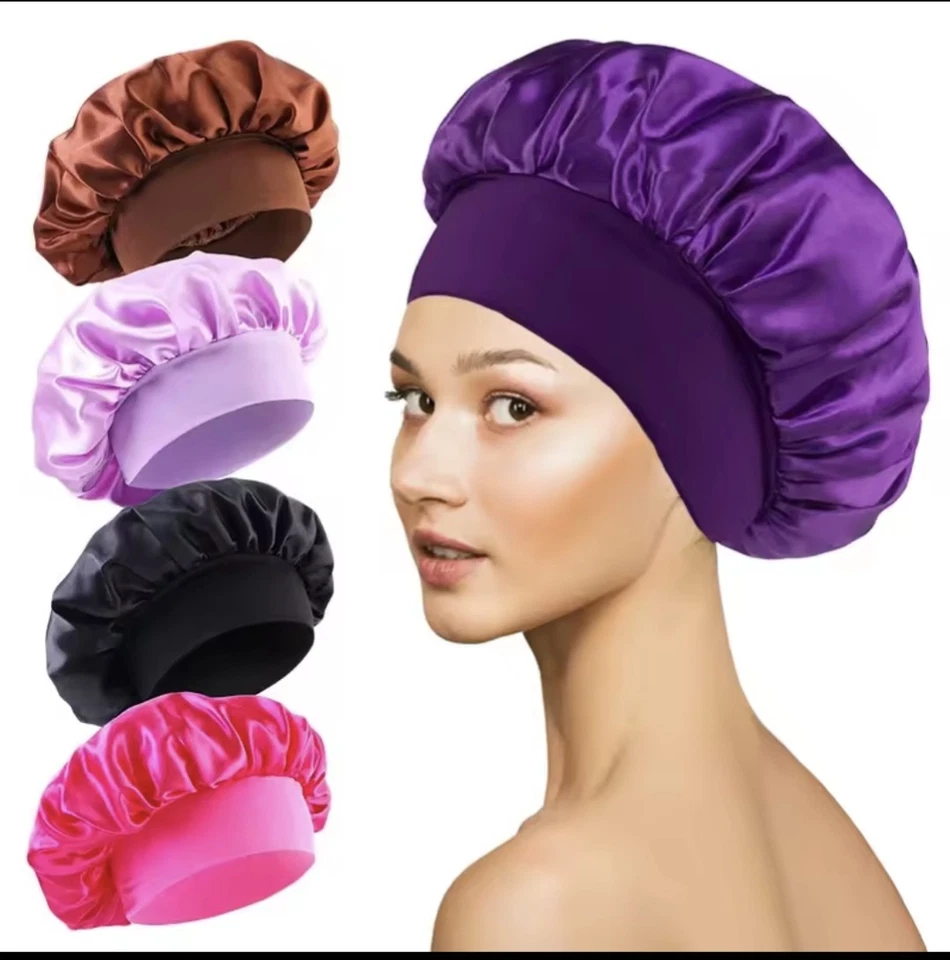 Bonnet Doublé En Satin De Soie Douce  Une Piece Grand Bonnet De Cheveux ,De... - Imagem 1 de 4