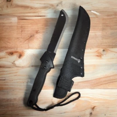 Hoja de acero al carbono Gerber Gator Machete Jr Sawback de 10" con funda #31-000759 Foto 1 de 4