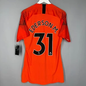 NWT MANCHESTER CITY 2018 2019 GOALKEEPER JERSEY SHIRT PLAYER ISSUE #31 EDERSON L - Picture 1 of 11