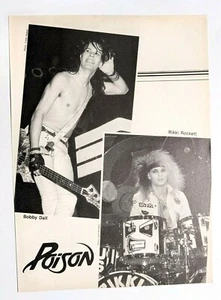 POISON / RIKKI ROCKETT & BOBBY DALL MAGAZINE FULL PAGE PINUP POSTER CLIPPING (2) - Picture 1 of 1