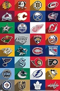 Poster arrotolato loghi NHL League 22,375 x34 pollici - Foto 1 di 1