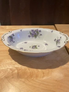 Rossetti Spring Violets Japan 11" Oval Serving Dish Lavendar Flowers - Picture 1 of 4