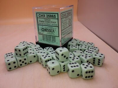 Juego de 36 dados Chessex verde pastel de 12 mm, D6 (seis caras) - suministro de mesa RPG Foto 1 de 4