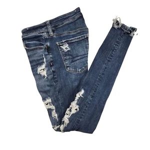 Jeggings American Eagle Ne(x)t Level Distressed cintura alta elásticos para mujer talla 24 - Imagen 1 de 8