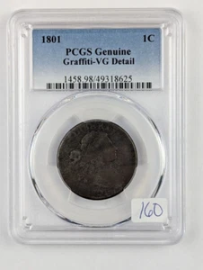 1801 Draped Bust Large Cent - PCGS VG Detail - Picture 1 of 6