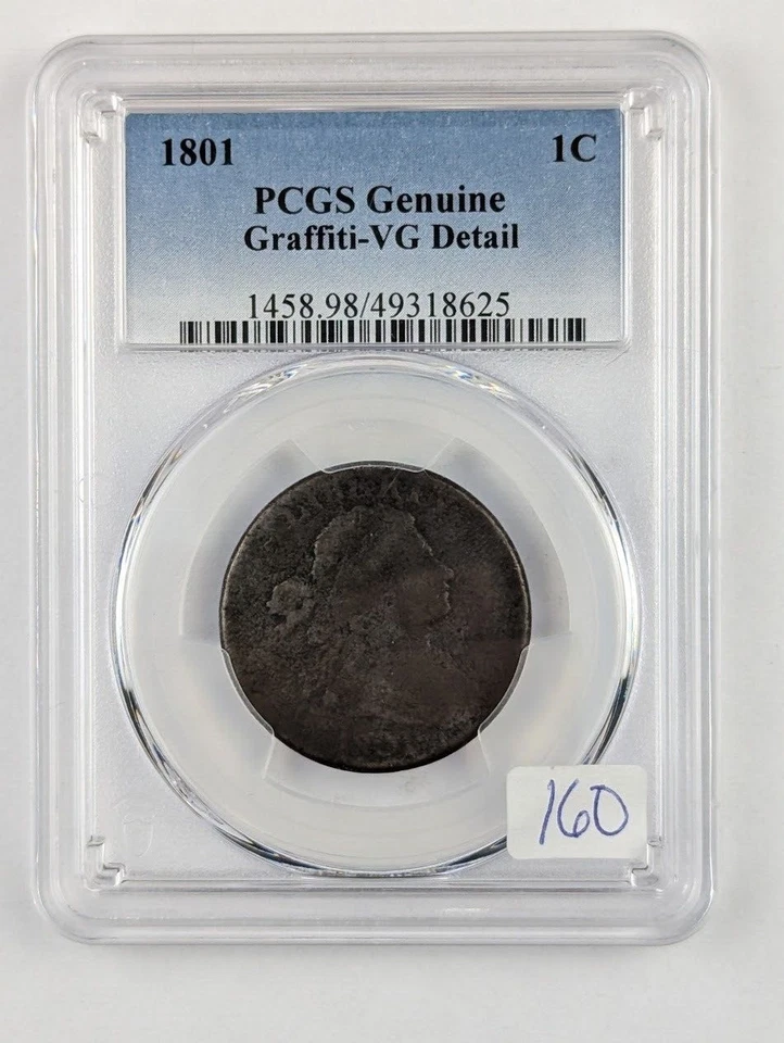 1801 Draped Bust Large Cent - PCGS VG Detail - Image 1 of 4