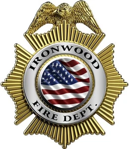 Custom Firefighter badge vinyl graphic decal sticker style 4 - Picture 1 of 1