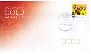 2008 Aug 17th. First Day Cover. Aust Gold Medallists - Swimming. - Picture 1 of 2