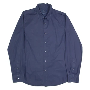 PIERRE CARDIN Modern Fit Mens Shirt Blue Geometric Long Sleeve XL - Picture 1 of 6