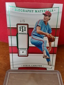 Steve Carlton Biography Materials 2 color 5/5 Jersey! 2022 National TREASURES 