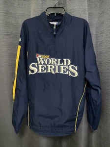 2008 WORLD SERIES Majestic Jacket Size Medium Cool Base Blue 1/4 Zip Pullover - Picture 1 of 4