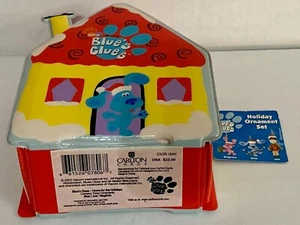 Vintage ~ Blue's Clues ~ Holiday Ornament Set 2003 Carlton Cards Joe Magenta NEW - Picture 1 of 9