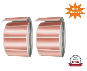 40MM x 19MM (4CM x 2CM) Bright Rose Gold Label Rolls All-Purpose Use 1000 Pack - Picture 1 of 8