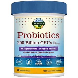 Terranics Daily Probiotics for Men & Women, 200 Billion 36 Strains 60 Veggie Cap - Picture 1 of 9