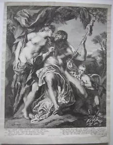 Omphale y Hércules mitólogo orig aguafuerte Grophius a Le Moyne 1750 - Imagen 1 de 10