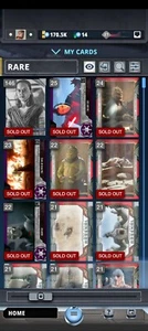 Take Any 9 Rare Card(no Awards) Topps Star Wars Digital - Zdjęcie 1 z 2