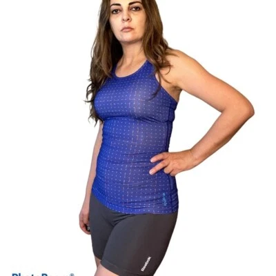 Camiseta sin mangas Reebok azul real lunares espalda deportiva XS Foto 1 de 4