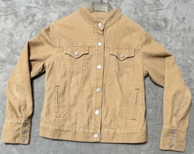 Jaqueta de veludo Gap feminina M bege caminhoneiro ocidental botão de pressão Y2K vintage - Imagem 1 de 4