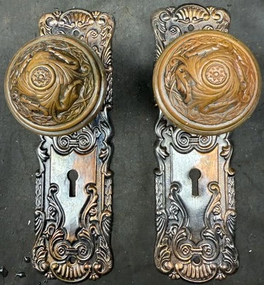 Sargent T Design Copper Finish Passage Set 1890 - 1920 - Image 1 of 4