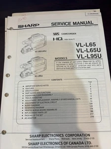 ORIG. SHARP VL-L65 VL-L65U VL-L95U VIDEOCAMERA manuale riparazione e manutenzione *ORIGINALE* - Foto 1 di 1