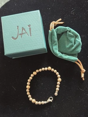 Precioso brazalete John Hardy Jai de plata de ley y oro amarillo de 14 quilates con cuentas Foto 1 de 4