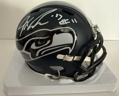 Mini Casco Certificado HOLOGRAMA Jaxon Smith Njigba Firmado Seattle Seahawks Foto 1 de 2