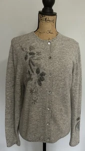 WOOLRICH Cardigan Sweater Women’s Sz L Lambswool Angora Christmas Exc. - Picture 1 of 5