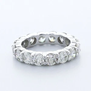 3ct G VS2 Round Earth Mined Certified Diamonds 14k Gold Classic Eternity Ring - Bild 1 von 13