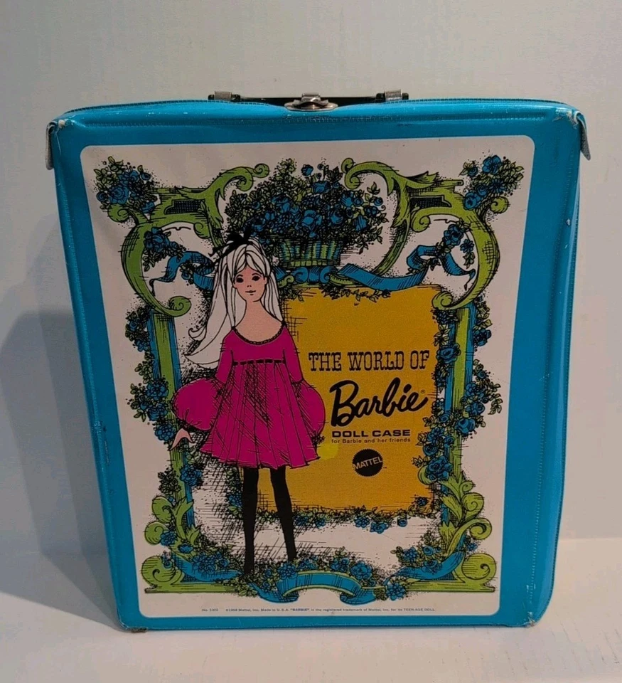Estuche para muñecas Barbie vintage 1968 azul, 4 muñecas y ropa, accesorios  Foto 1 de 4