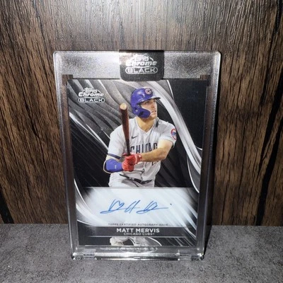 MATT MERVIS 2024 TOPPS CHROME BLACK BASEBALL AUTOGRAPH CUBS AUTO Q1217 - Image 1 of 2