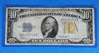 1934 A $10 NORTH AFRICA! WW II YELLOW SEAL! F. CIRC.! OLD US CURRENCY! NICE !