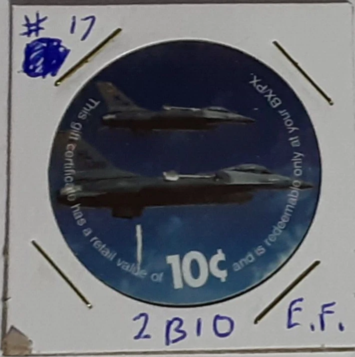 2nd  Print  2B10  10 cents AAFES  Pogs from 2003 printing Extra Fine - Image 1 of 1