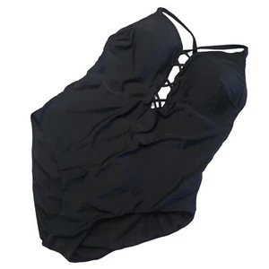 Traje de baño de una pieza negro con cordones espalda cruzada para mujer Bca by Rebecca Virtue - Imagen 1 de 6
