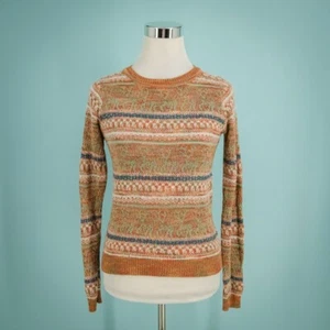 Suéter Pullover Sparrow Anthropologie Talla Pequeña S Rayas Crew Algodón Lana - Imagen 1 de 6