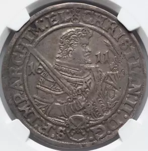 1611 DEUTSCHLAND SACHSEN Silbertaler NGC XF-45 Original Silber Dollar tolle Tönung - Bild 1 von 4